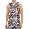 Owl With Glasses Pattern Print Men's Muscle Tank Top