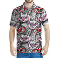 Owl With Glasses Pattern Print Men's Polo Shirt