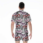 Owl With Glasses Pattern Print Men's Rompers