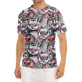 Owl With Glasses Pattern Print Men's Short Sleeve Rash Guard