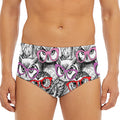 Owl With Glasses Pattern Print Men's Triangle Swim Briefs