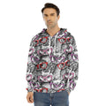 Owl With Glasses Pattern Print Men's Velvet Pullover Hoodie