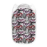Owl With Glasses Pattern Print Mesh Laundry Hamper