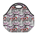 Owl With Glasses Pattern Print Neoprene Lunch Bag