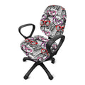 Owl With Glasses Pattern Print Office Chair Cover