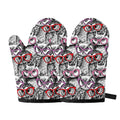 Owl With Glasses Pattern Print Oven Mitts