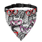 Owl With Glasses Pattern Print Over The Collar Dog Bandana
