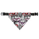 Owl With Glasses Pattern Print Over The Collar Dog Bandana