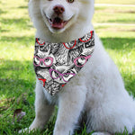 Owl With Glasses Pattern Print Over The Collar Dog Bandana