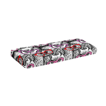 Owl With Glasses Pattern Print Piano Keyboard Cover