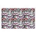 Owl With Glasses Pattern Print Polyester Doormat