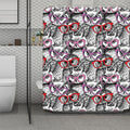 Owl With Glasses Pattern Print Polyester Shower Curtain