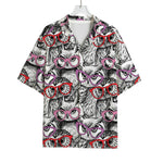 Owl With Glasses Pattern Print Rayon Hawaiian Shirt