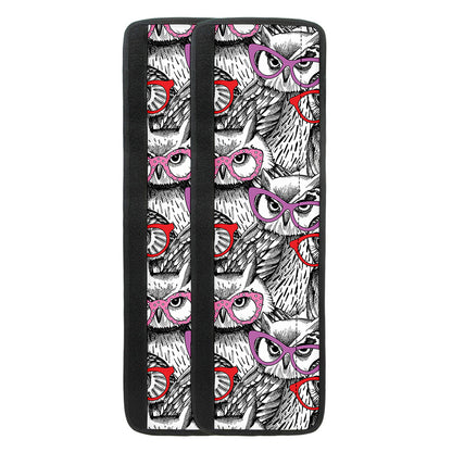 Owl With Glasses Pattern Print Refrigerator Handle Covers