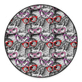 Owl With Glasses Pattern Print Round Floor Mat