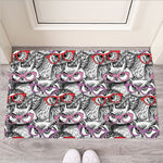 Owl With Glasses Pattern Print Rubber Doormat