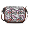 Owl With Glasses Pattern Print Saddle Bag