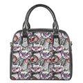 Owl With Glasses Pattern Print Shoulder Handbag