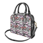 Owl With Glasses Pattern Print Shoulder Handbag