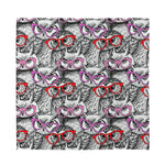 Owl With Glasses Pattern Print Silk Bandana