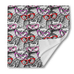 Owl With Glasses Pattern Print Silk Bandana