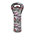 Owl With Glasses Pattern Print Single Neoprene Wine Tote