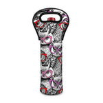 Owl With Glasses Pattern Print Single Neoprene Wine Tote