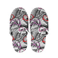 Owl With Glasses Pattern Print Slippers