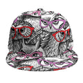 Owl With Glasses Pattern Print Snapback Cap