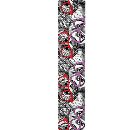 Owl With Glasses Pattern Print Table Runner