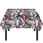 Owl With Glasses Pattern Print Tablecloth