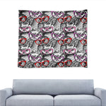 Owl With Glasses Pattern Print Tapestry