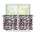 Owl With Glasses Pattern Print Tier Curtains
