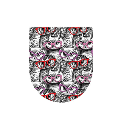 Owl With Glasses Pattern Print Toilet Lid Cover