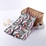 Owl With Glasses Pattern Print Towel