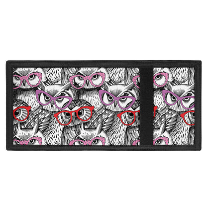 Owl With Glasses Pattern Print Trifold Wallet