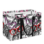 Owl With Glasses Pattern Print Utility Tote Bag