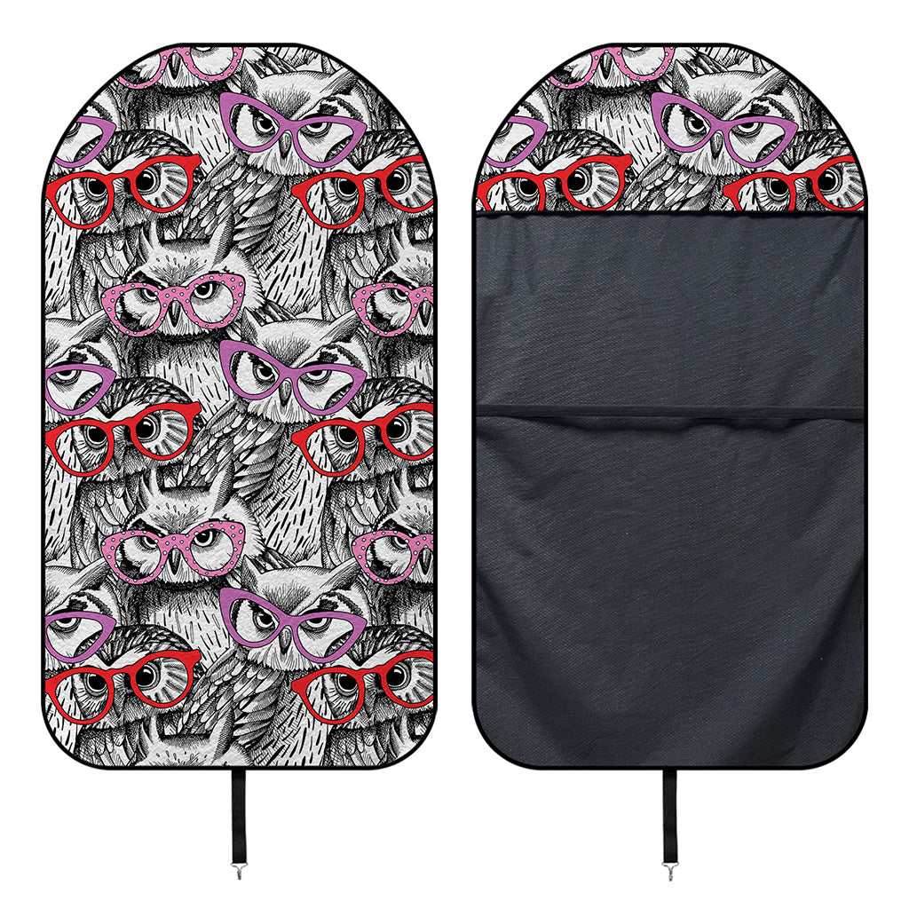 Owl With Glasses Pattern Print Waterproof Car Seat Cover