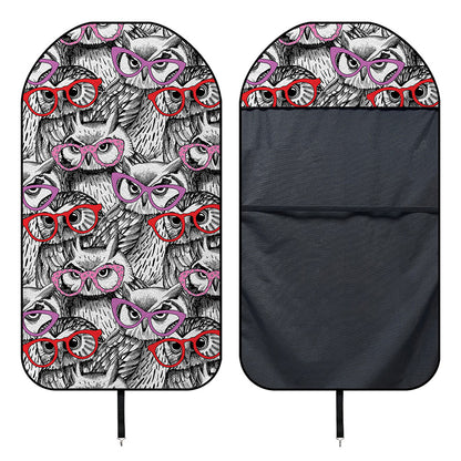 Owl With Glasses Pattern Print Waterproof Car Seat Cover