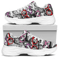 Owl With Glasses Pattern Print White Chunky Shoes