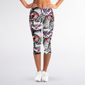 Owl With Glasses Pattern Print Women's Capri Leggings