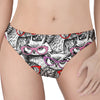 Owl With Glasses Pattern Print Women's Thong