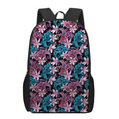 Paisley And Floral Pattern Print 17 Inch Backpack