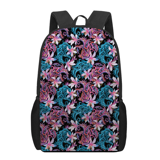 Paisley And Floral Pattern Print 17 Inch Backpack