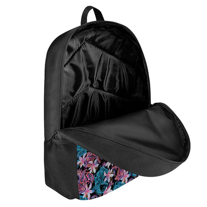 Paisley And Floral Pattern Print 17 Inch Backpack