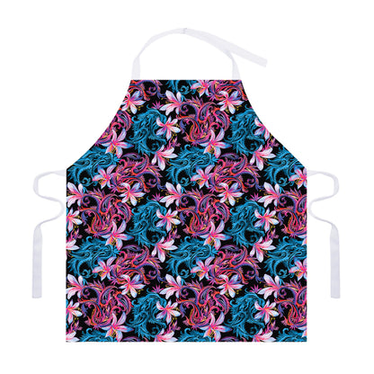 Paisley And Floral Pattern Print Adjustable Apron