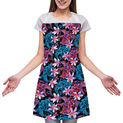 Paisley And Floral Pattern Print Adjustable Apron