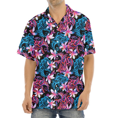 Paisley And Floral Pattern Print Aloha Shirt