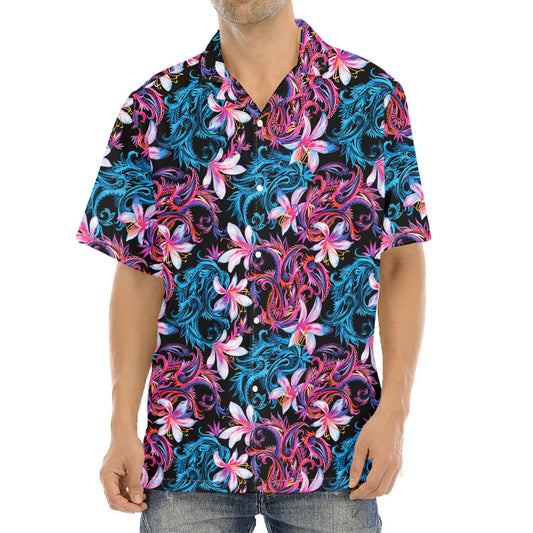 Paisley And Floral Pattern Print Aloha Shirt