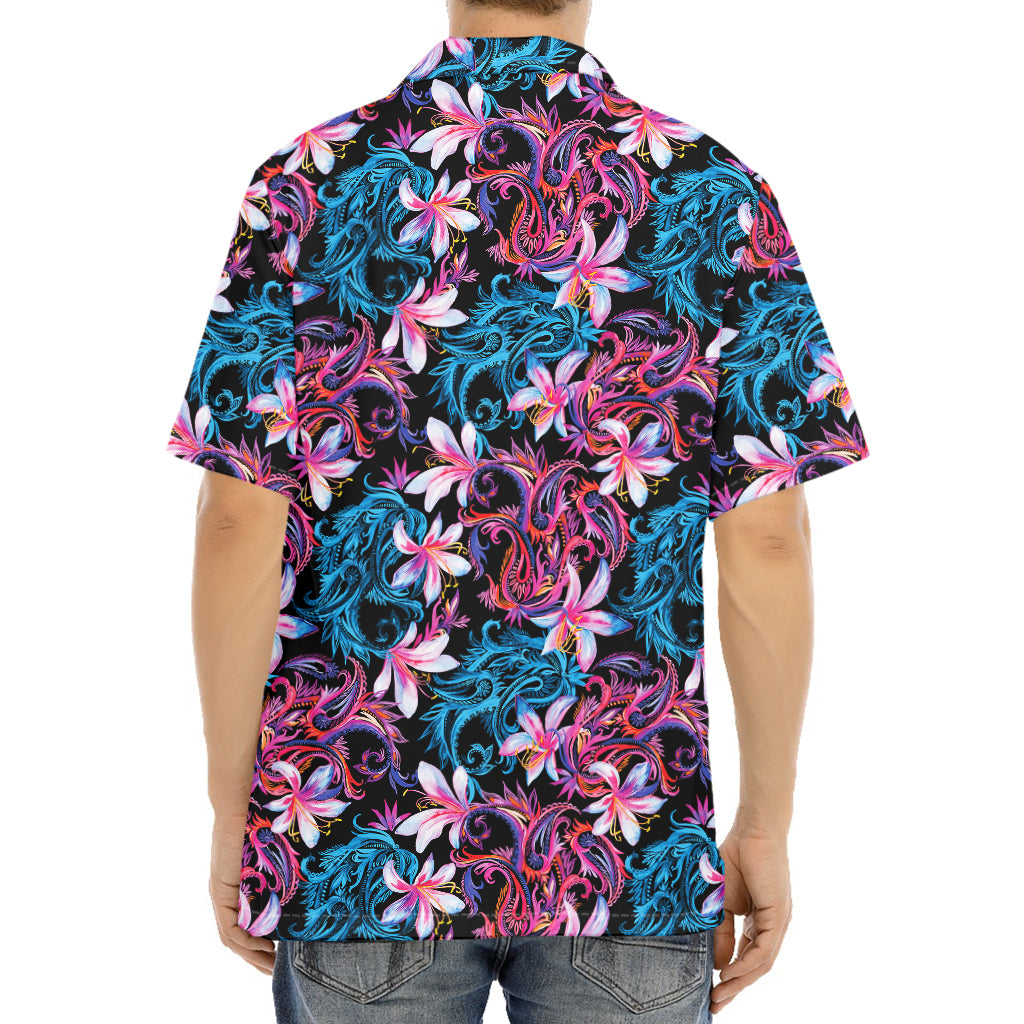 Paisley And Floral Pattern Print Aloha Shirt